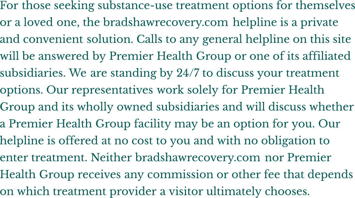 Disclosure: calls may be answered by an affiliated treatment provider; no referral fee is charged.